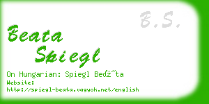 beata spiegl business card